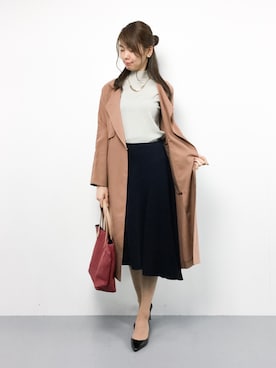「アシンメトリー」｜「アイテム（トレンチコート）」を使った、miyaseさん（レディース・165cm）の秋コーディネート