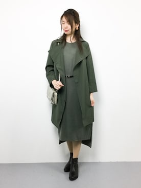 「オリーブ」｜「アイテム（トレンチコート）」を使った、miyaseさん（レディース・165cm）の秋コーディネート