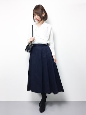 「ボウタイ」｜miyaseさん（レディース・165cm）の秋コーディネート