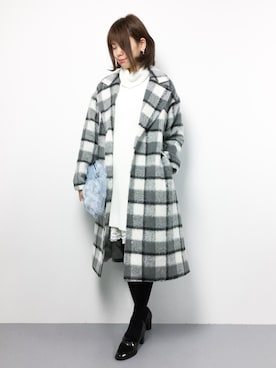 「one after another NICE CLAUP（ワンアフターアナザーナイスクラップ）のアイテム（チェスターコート）」を使った、miyaseさん（レディース・165cm）の秋コーディネート