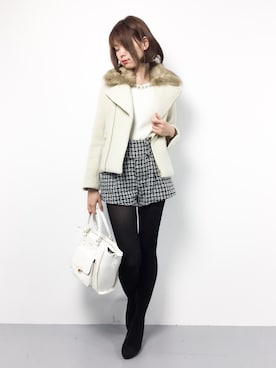「ROPE' PICNIC（ロペピクニック）のアイテム（ライダースジャケット）」を使った、miyaseさん（レディース・165cm）の秋コーディネート