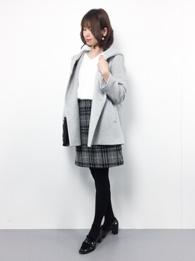 「HusHusH（ハッシュアッシュ）のアイテム（その他アウター）」を使った、miyaseさん（レディース・165cm）の冬コーディネート