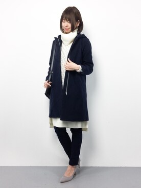 Te Chichi Terrasse テチチテラス の ｔ ｒ ｐｕ フード取外しロングコート その他アウター Wear