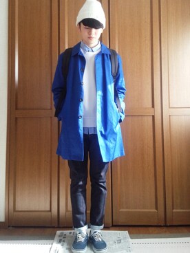 青いコート のメンズ人気ファッションコーディネート Wear
