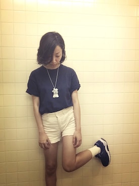 「Tatty Devine（タッティーディバイン）のアイテム（アクセサリー）」を使った、SUEさん（レディース・149cm）の夏コーディネート