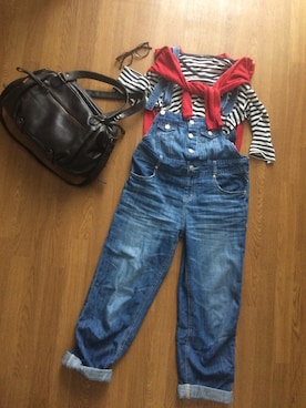 「nusy（ヌージー）のアイテム（オールインワン・サロペット）」を使った、123さん（レディース・159cm）の夏コーディネート