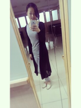 「アイテム（ピーコート）」を使った、欣芸さん（レディース・169cm・10代）の秋コーディネート