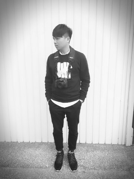 「plain-me（プレインミー）のアイテム」を使った、詹尚融さん（メンズ・170cm）の冬コーディネート