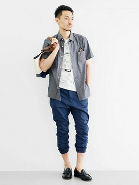 「URBAN RESEARCH（アーバンリサーチ）のアイテム（その他シューズ）」を使った、takuさん（メンズ・178cm）の夏コーディネート