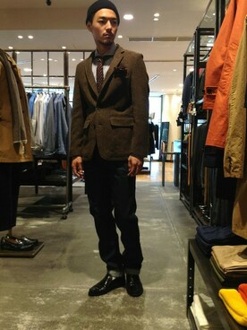 「URBAN RESEARCH（アーバンリサーチ）のアイテム（ニットキャップ/ビーニー）」を使った、takuさん（メンズ・178cm）の秋コーディネート