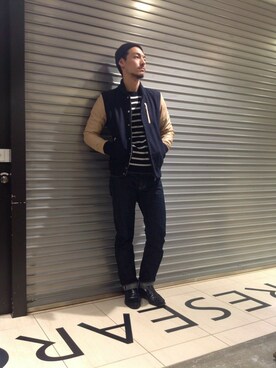 「URBAN RESEARCH（アーバンリサーチ）のアイテム（スタジャン）」を使った、takuさん（メンズ・178cm）の秋コーディネート