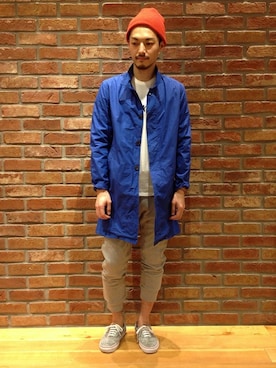 「お散歩」｜「アイテム（ステンカラーコート）」を使った、takuさん（メンズ・178cm）の冬コーディネート