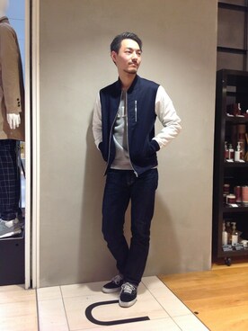 「URBAN RESEARCH（アーバンリサーチ）のアイテム（スタジャン）」を使った、takuさん（メンズ・178cm）の冬コーディネート