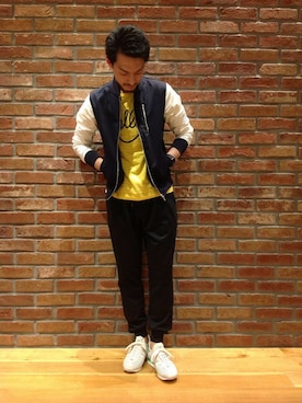「URBAN RESEARCH（アーバンリサーチ）のアイテム（スタジャン）」を使った、takuさん（メンズ・178cm）の春コーディネート