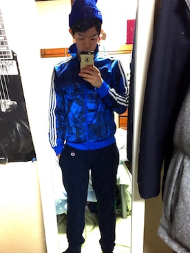 「アイテム（ジャージ）」を使った、sudoさん（メンズ・173cm・20代）の冬コーディネート