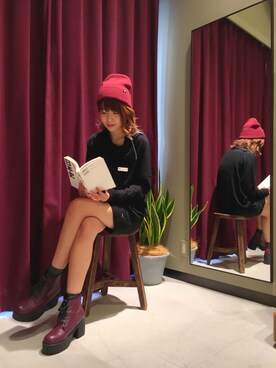 「monkey bite（モンキーバイト）のアイテム」を使った、ちゃむ。さん（レディース・163cm）の秋コーディネート