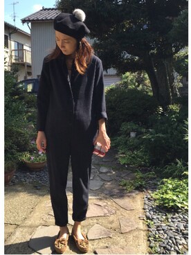 「フェリシモ（フェリシモ）のアイテム（つなぎ/オールインワン）」を使った、emiさん（レディース・160cm）の秋コーディネート