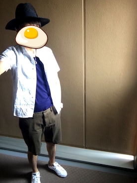 「417 EDIFICE（フォーワンセブンエディフィス）のアイテム（チノパンツ）」を使った、コッスーさん（メンズ・182cm）の夏コーディネート