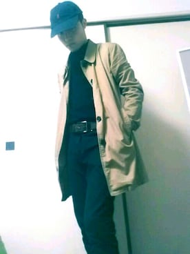 「Ralph Lauren」｜「アイテム（ステンカラーコート）」を使った、しゅーーさん（メンズ・170cm）の春コーディネート