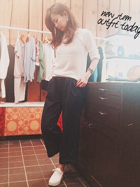 「MUSE（ミューズ）のアイテム（パンツ）」を使った、m7mさん（レディース・157cm）の春コーディネート