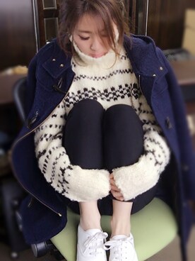 「MUSE（ミューズ）のアイテム（ジャケット/アウター）」を使った、m7mさん（レディース・157cm）の冬コーディネート