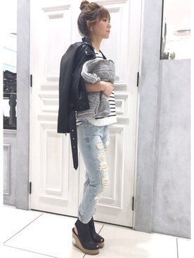 「MUSE（ミューズ）のアイテム（パンツ）」を使った、m7mさん（レディース・157cm）の冬コーディネート