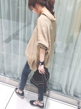 「MUSE（ミューズ）のアイテム（トップス）」を使った、m7mさん（レディース・157cm）の春コーディネート