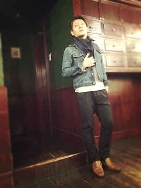 「アイテム（ストール/ショール）」を使った、新庄 健太【PRESENCE】さん（メンズ・160cm）の冬コーディネート