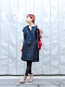 「インディゴデニム」｜SEA BERTHさん（レディース・163cm）の秋コーディネート