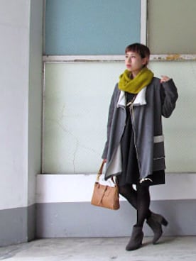 「アイテム（ネックウォーマー/スヌード）」を使った、SEA BERTHさん（レディース・163cm）の秋コーディネート
