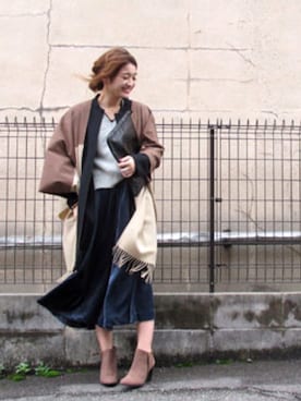 「ガウチョパンツ」｜SEA BERTHさん（レディース・163cm）の秋コーディネート