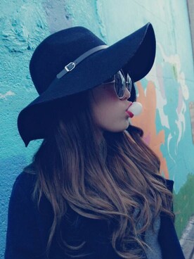 「VENCE（ヴァンス）のアイテム（帽子）」を使った、y u n a  ❤︎ 유나さん（レディース・157cm）の冬コーディネート