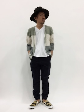 「ADPOSION（アドポーション）のアイテム（トップス）」を使った、B-chanさん（メンズ・168cm）の春コーディネート