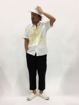 「soe shirts（ソーイシャツ）のアイテム（トップス）」を使った、B-chanさん（メンズ・168cm）の春コーディネート