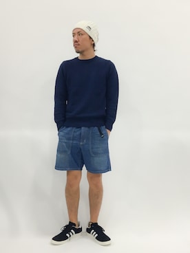 「クルーネックニット」｜B-chanさん（メンズ・168cm）の春コーディネート
