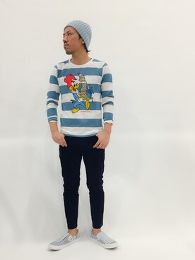 「SHIPS JET BLUE（シップスジェットブルー）のアイテム（ニットキャップ/ビーニー）」を使った、B-chanさん（メンズ・168cm）の春コーディネート