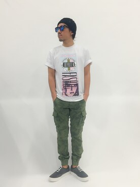 「アーミー」｜「アイテム（その他シューズ）」を使った、B-chanさん（メンズ・168cm）の春コーディネート