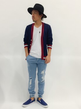 「L.H.P（エルエイチピー）のアイテム（デニムパンツ）」を使った、B-chanさん（メンズ・168cm）の春コーディネート