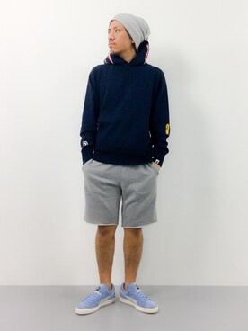 「AAA（トリプルエー）のアイテム（帽子）」を使った、B-chanさん（メンズ・168cm）の夏コーディネート