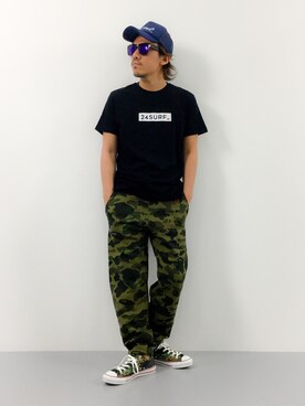 「SURREAL（シュルリアル）のアイテム（帽子）」を使った、B-chanさん（メンズ・168cm）の夏コーディネート