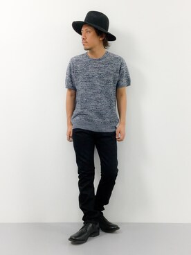 「SQUOVAL（スクオーバル）のアイテム（パンツ）」を使った、B-chanさん（メンズ・168cm）の夏コーディネート