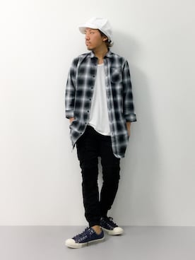 「L.H.P（エルエイチピー）のアイテム（デニムパンツ）」を使った、B-chanさん（メンズ・168cm）の夏コーディネート