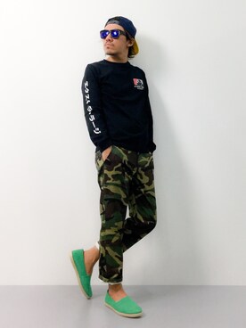 「TETE HOMME（テットオム）のアイテム（シューズ）」を使った、B-chanさん（メンズ・168cm）の夏コーディネート