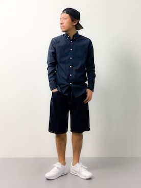 「ASICS（アシックス）のアイテム（帽子）」を使った、B-chanさん（メンズ・168cm）の夏コーディネート