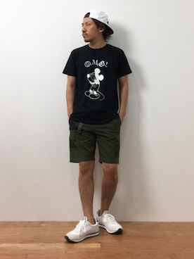 「Education from Youngmachines（エデュケーションフロムヤングマシーン）のアイテム」を使った、B-chanさん（メンズ・168cm）の夏コーディネート