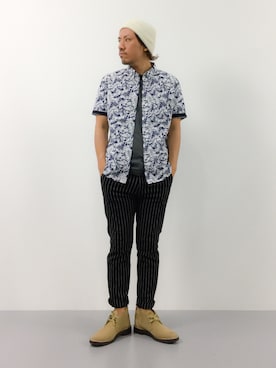 「CHAPTER WORLD select （チャプターワールドセレクト）のアイテム（シューズ）」を使った、B-chanさん（メンズ・168cm）の夏コーディネート