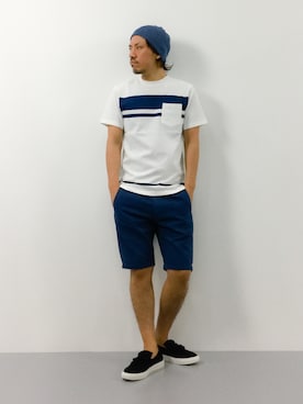 「JOURNAL STANDARD relume（ジャーナルスタンダード　レリューム）のアイテム（ニットキャップ/ビーニー）」を使った、B-chanさん（メンズ・168cm）の夏コーディネート
