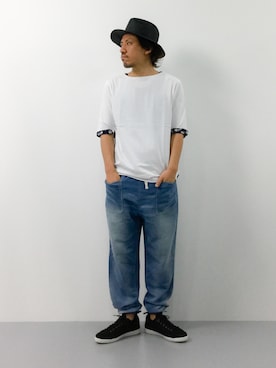 「glamb（グラム）のアイテム（パンツ）」を使った、B-chanさん（メンズ・168cm）の夏コーディネート