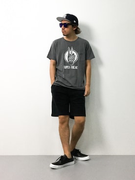 「STUDIOUS（ステュディオス）のアイテム（シューズ）」を使った、B-chanさん（メンズ・168cm）の夏コーディネート