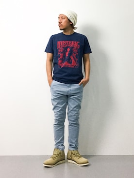 「SHAREEF（シャリーフ）のアイテム（帽子）」を使った、B-chanさん（メンズ・168cm）の夏コーディネート